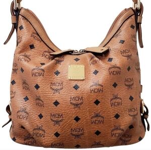 MCM Visetos Cognac Bag